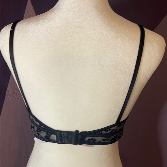 PINK Floral Black Bralette - Picture 4 of 7